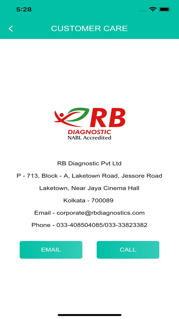 RB Diagnostic screen